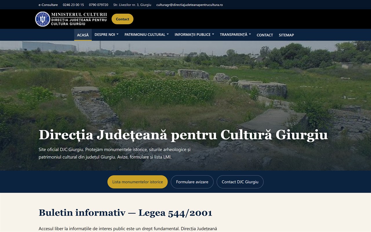 Site DJC Giurgiu — Instituție publică / cultură