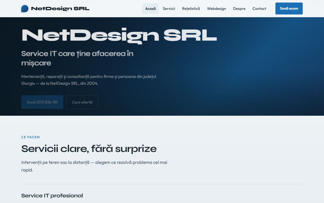 Screenshot NetDesign SRL