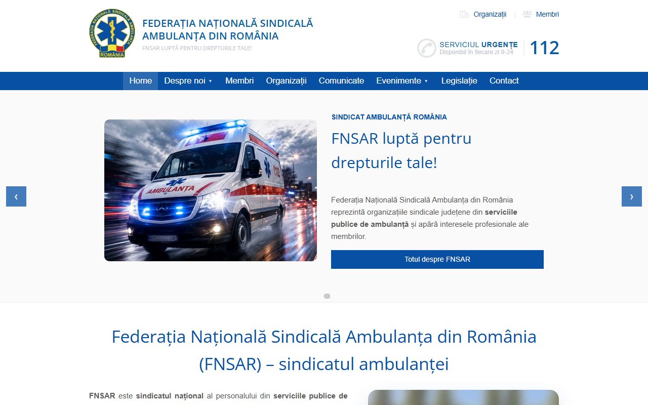 Screenshot FNSAR — Federația Ambulanța