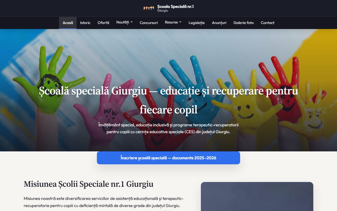 Screenshot Învățământ Special Giurgiu