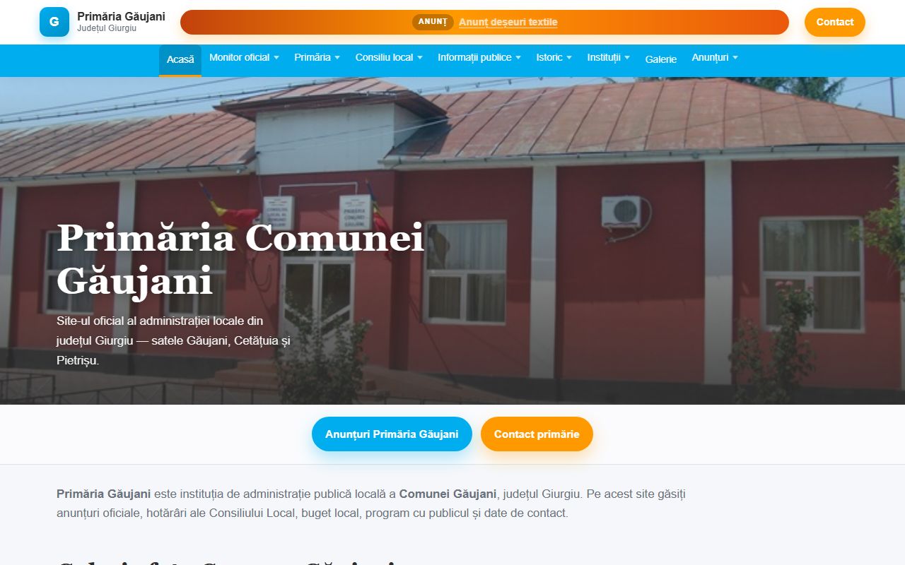 Screenshot Primăria Găujani
