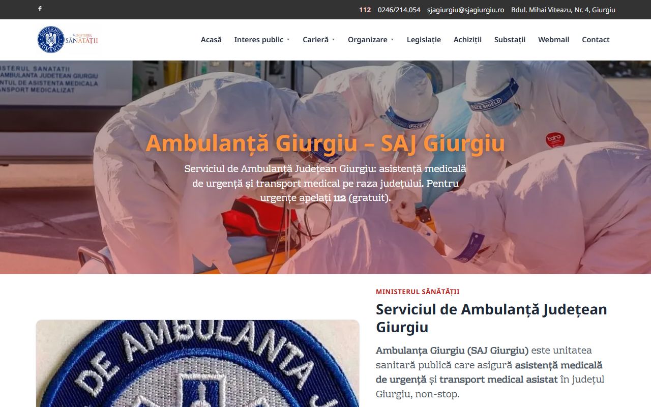 Screenshot SAJ Giurgiu — Ambulanța